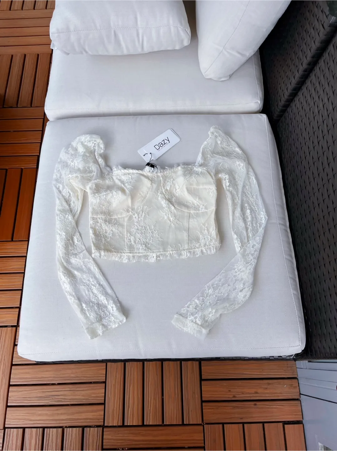 Dazy Lace Long Sleeve Top - Size S thumbnail