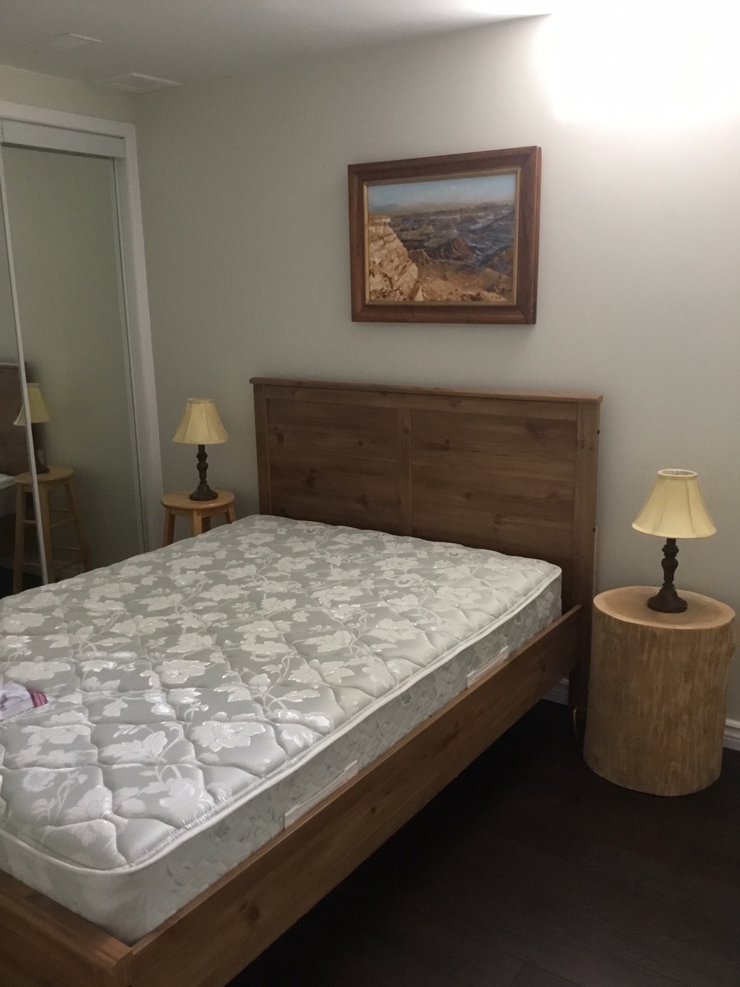Double bed frame and mattress