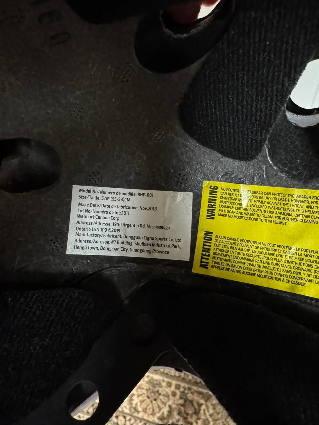 BHF-001 Black Helmet Size S/M image indicator(3)