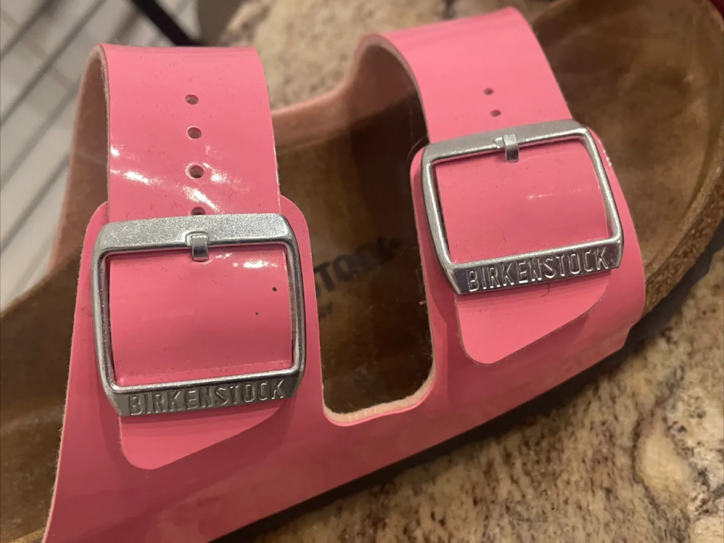Birkenstock Arizona Pink Patent Sandals thumbnail
