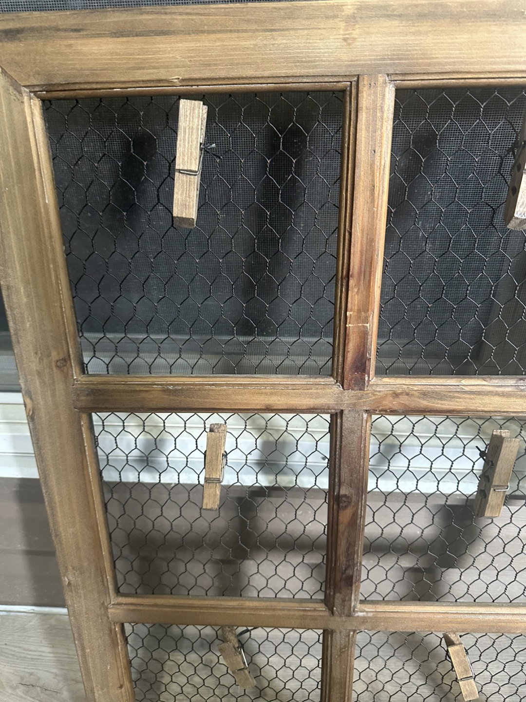 Wooden frame with wire