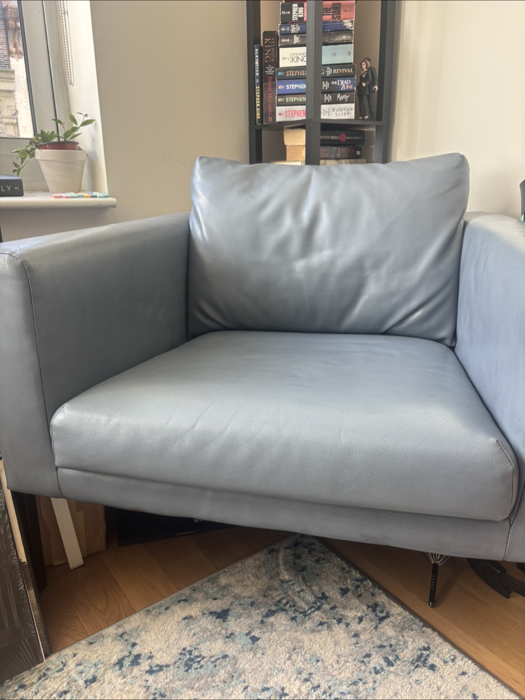 Gray Leather Armchair