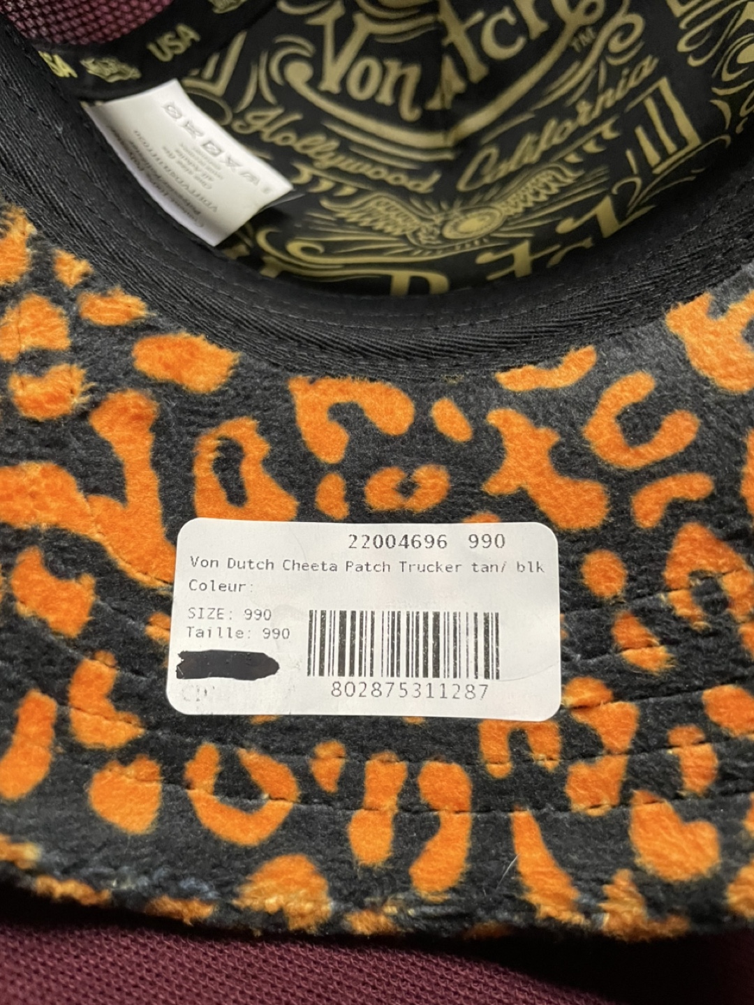 Von Dutch Cheeta Patch Trucker Hat - Tan/Black - photo 3