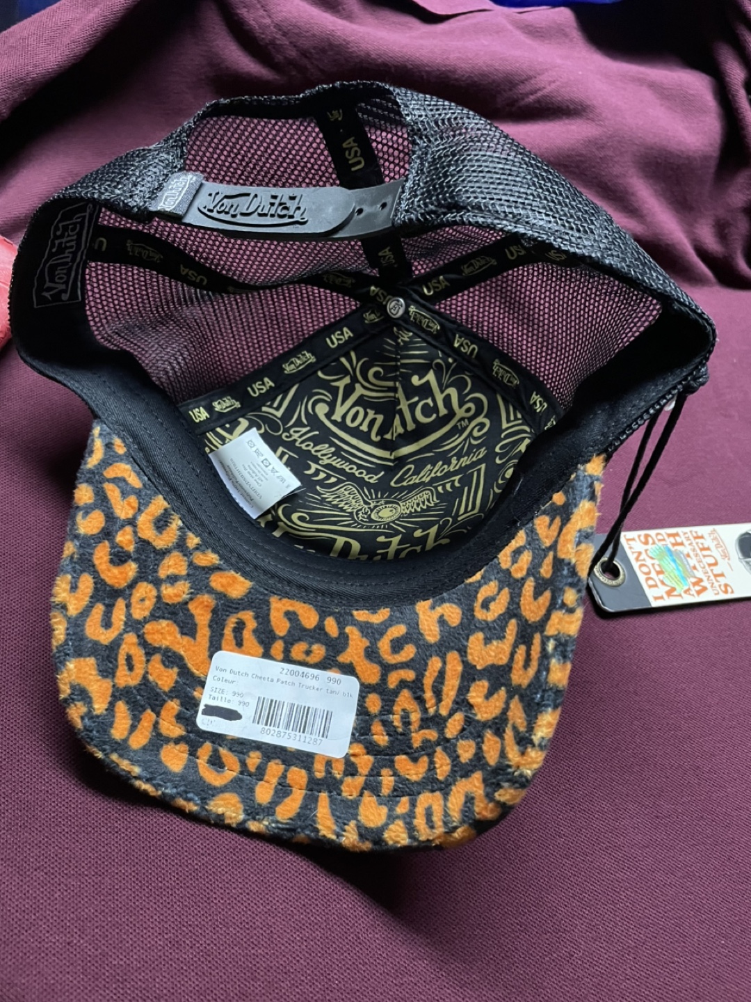 Von Dutch Cheeta Patch Trucker Hat - Tan/Black - photo 2