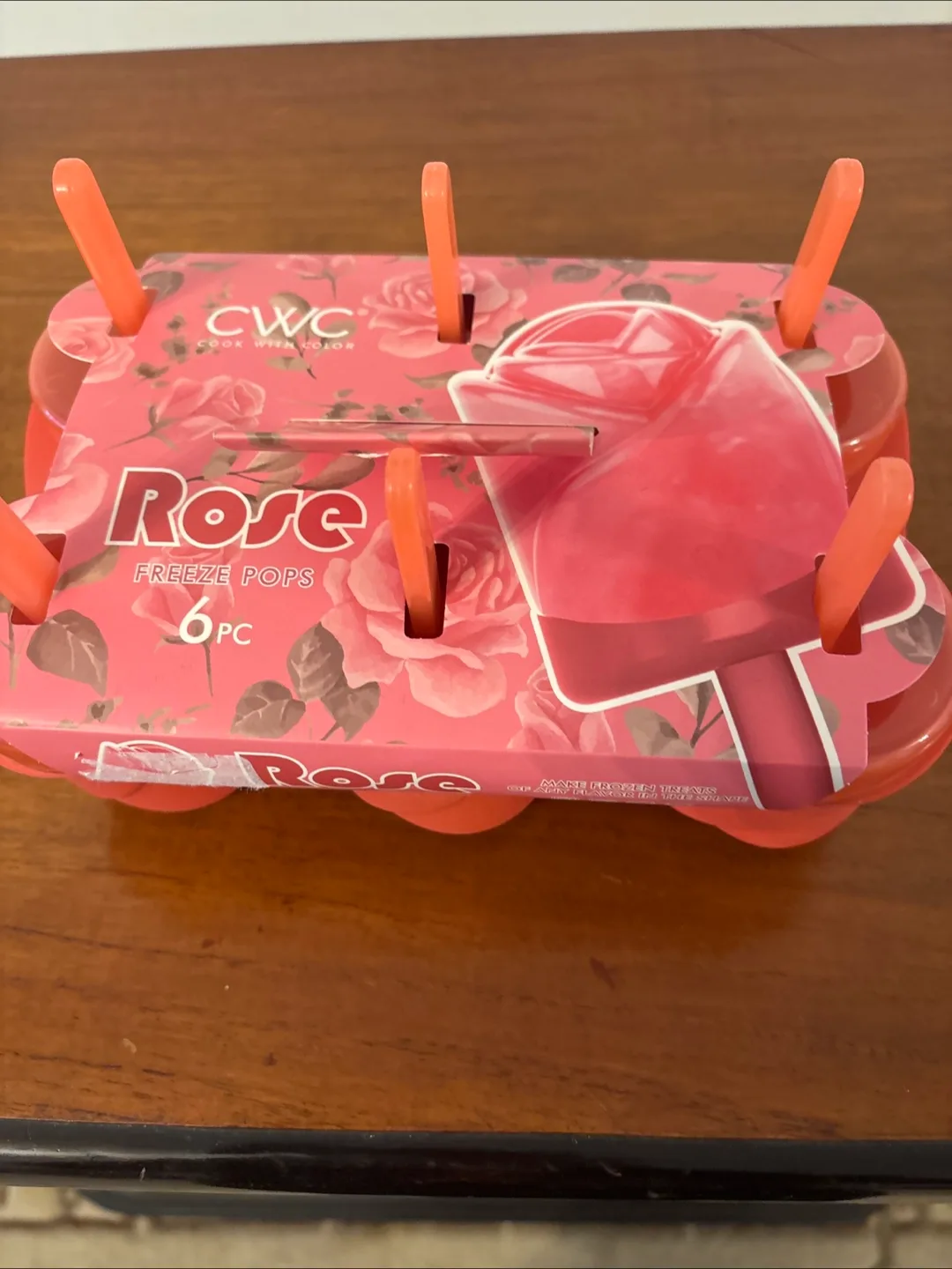 CWC Rose Silicon Freeze Pops - 6 Piece Set- New in Package image indicator(4)
