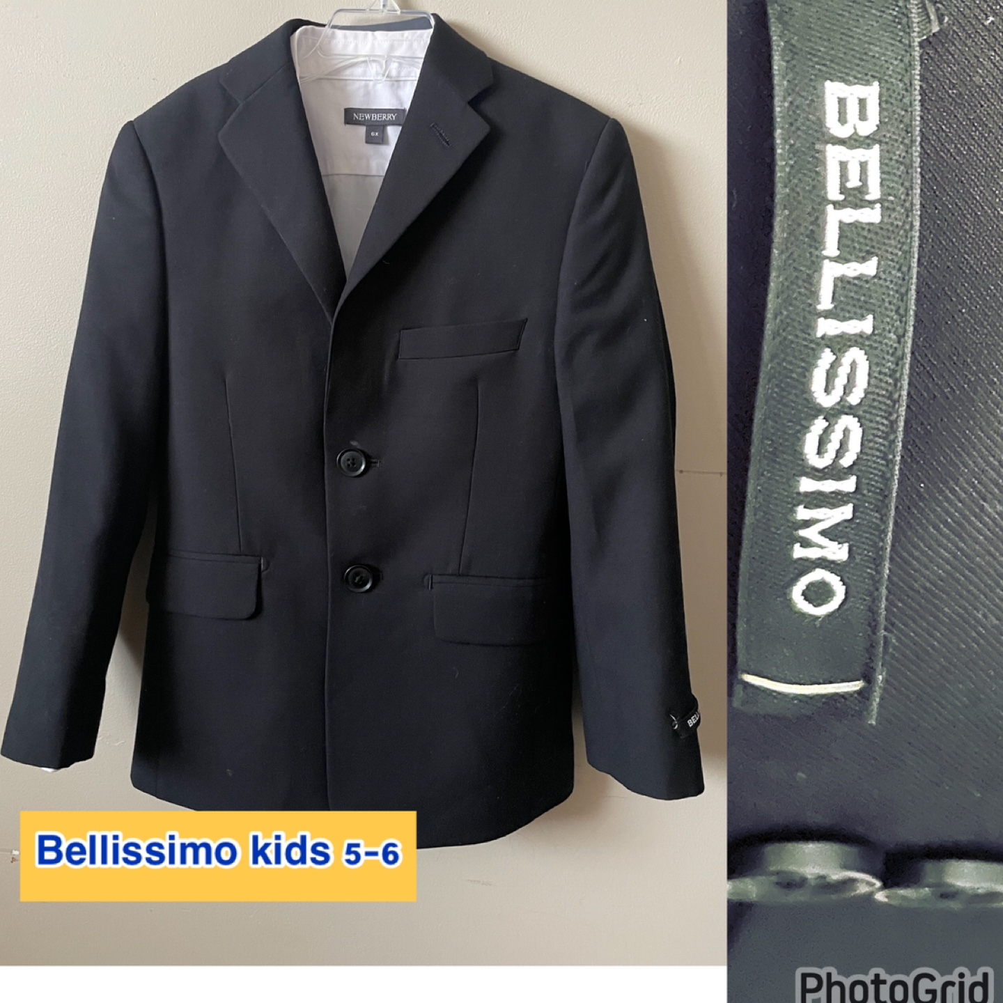 Bellissimo Kids Black Suit with pants set - Size 5-6 - photo 4