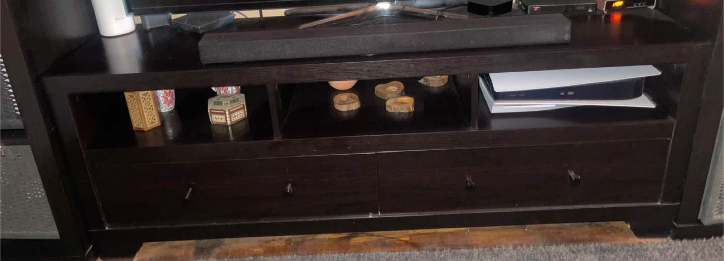 Dark Brown Wooden TV Stand