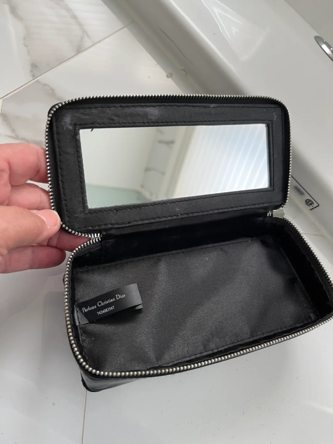 Christian Dior Black Quilted Cosmetic Case image indicator(2)