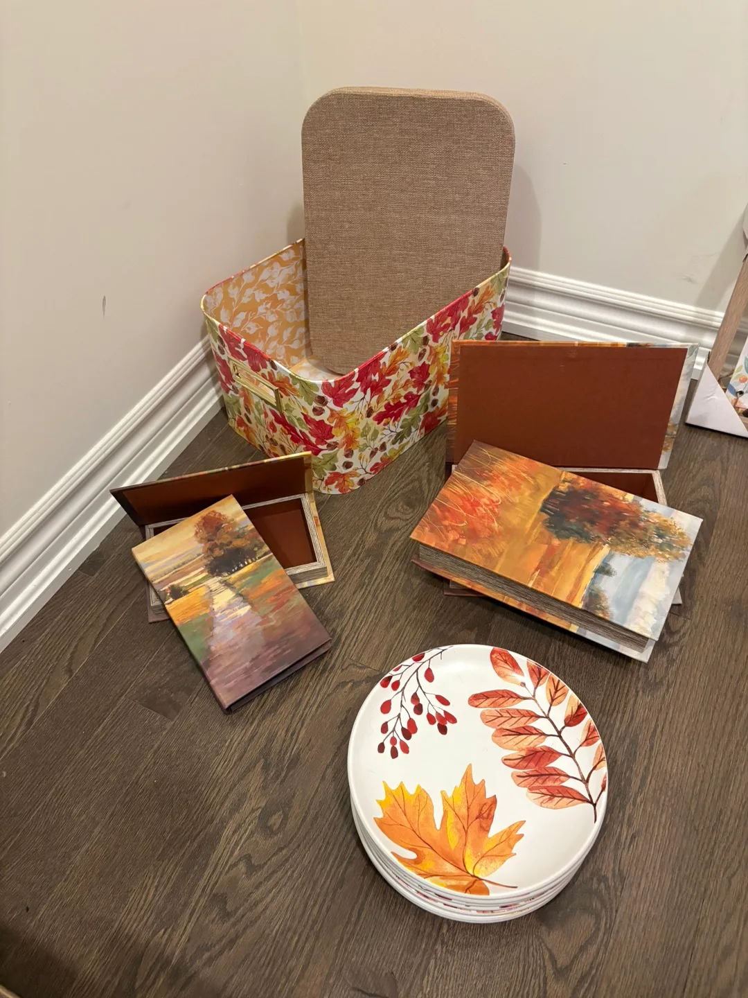 Decorative Storage Boxes with Fall Theme thumbnail