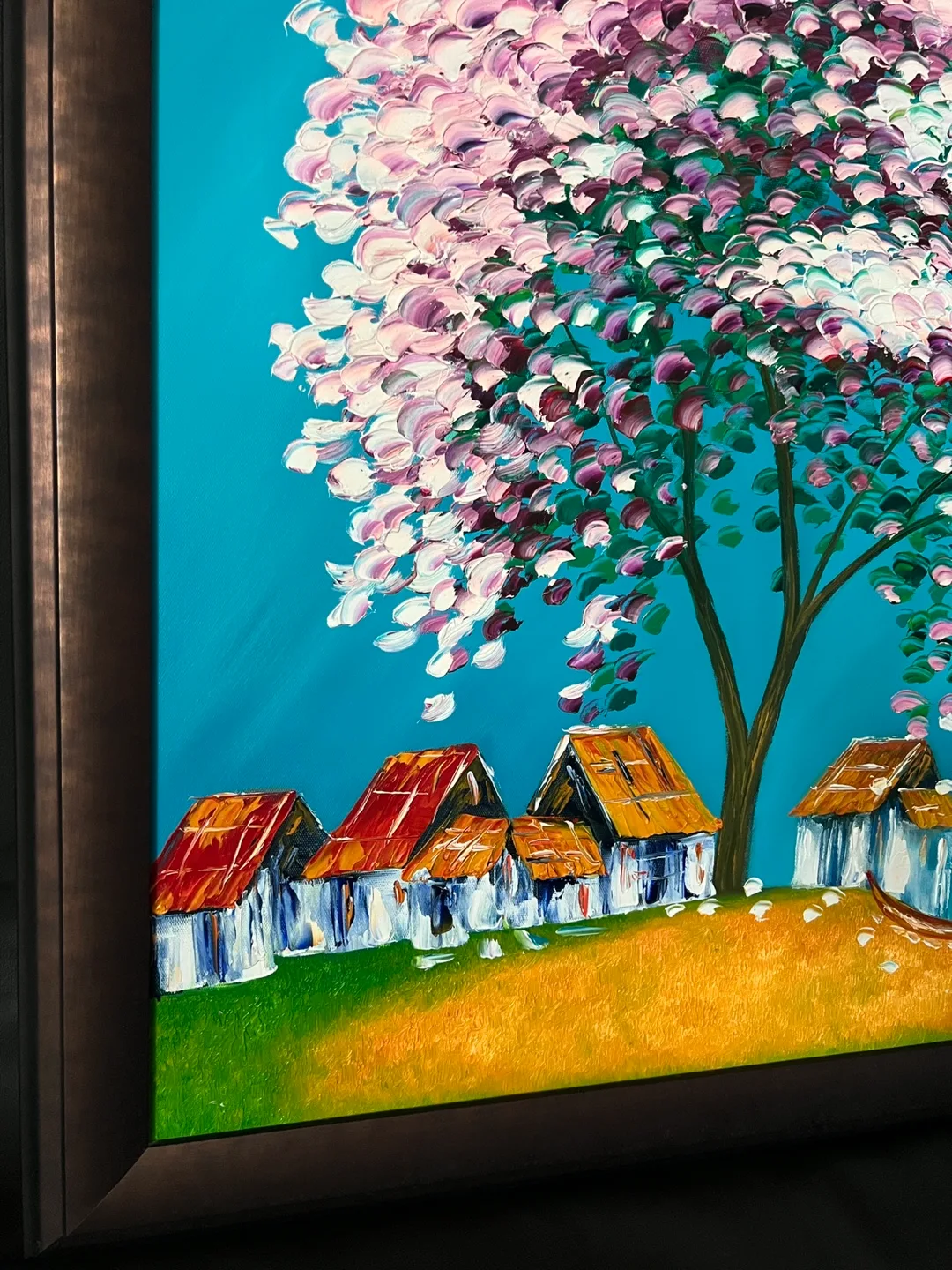 Framed Tree & Village Painting image indicator(3)
