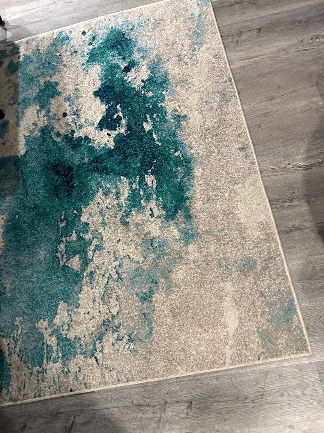 Area Rug - Teal, Grey, and Beige thumbnail