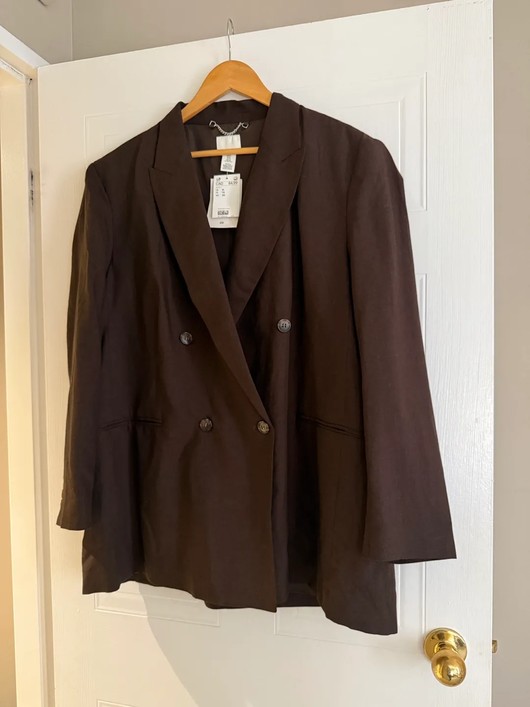 Brand New H&M Oversized Brown Blazer - Size XL thumbnail