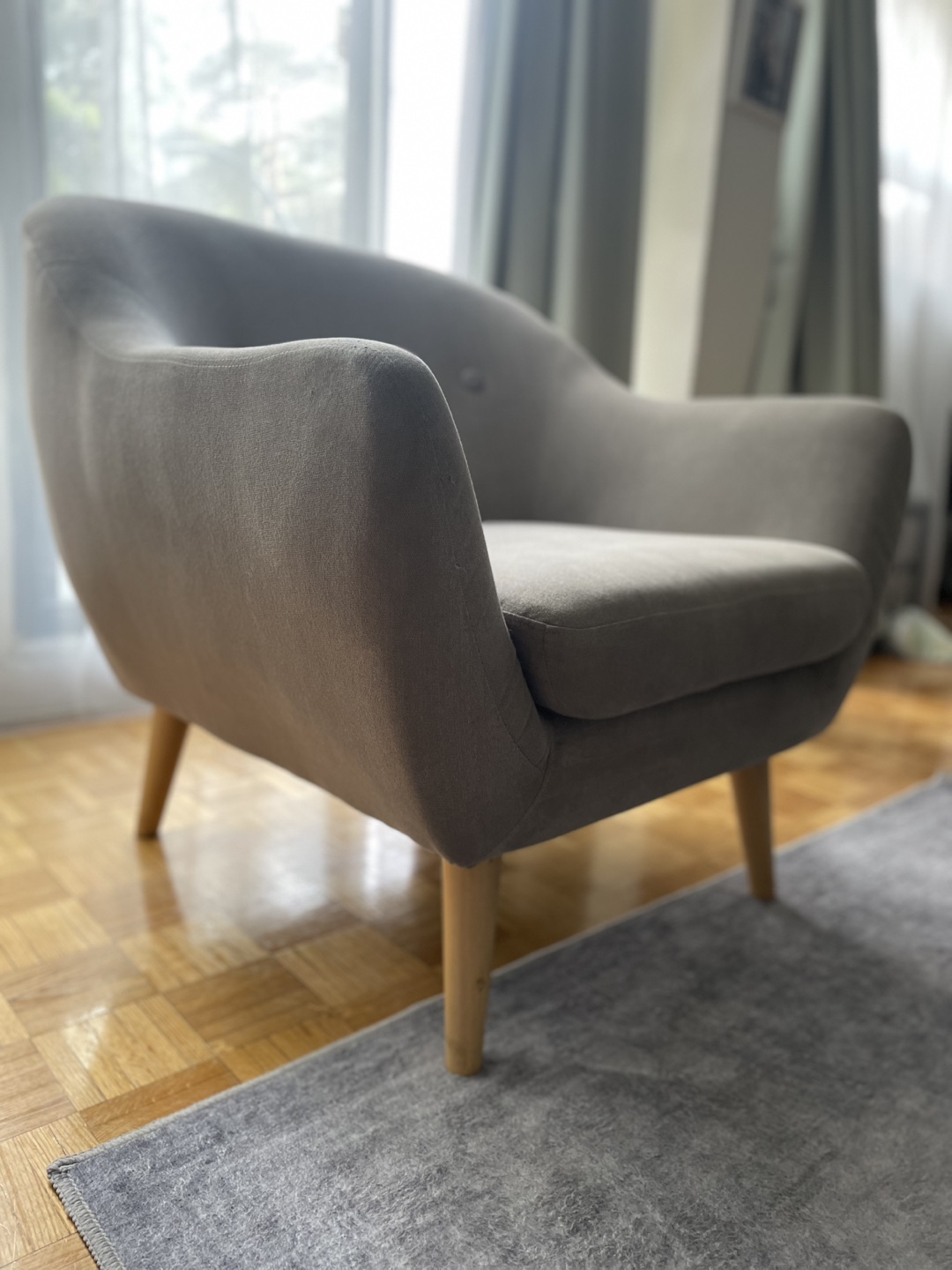 Grey Armchair with Ottoman - photo 4