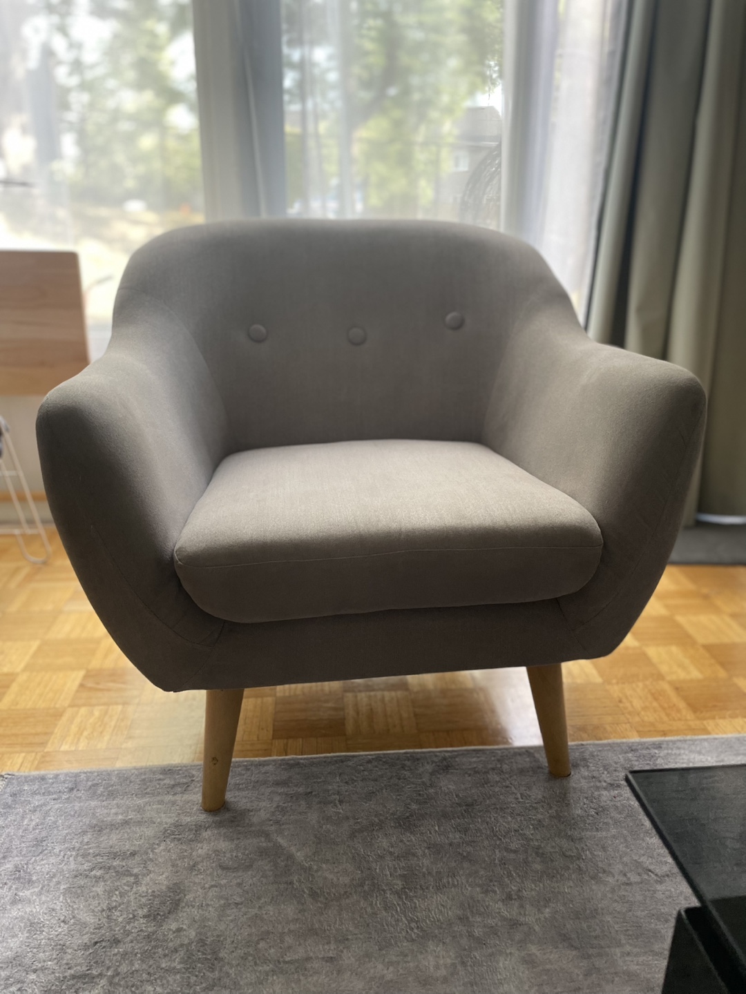 Grey Armchair with Ottoman - photo 2