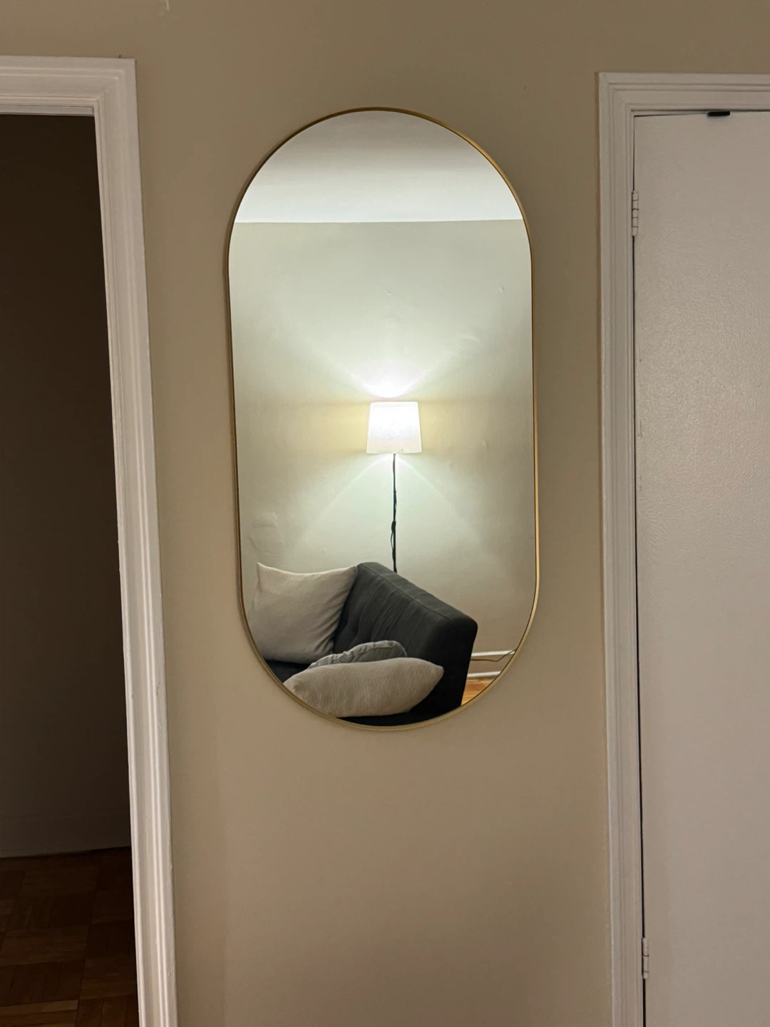 Oval Gold Framed Mirror
