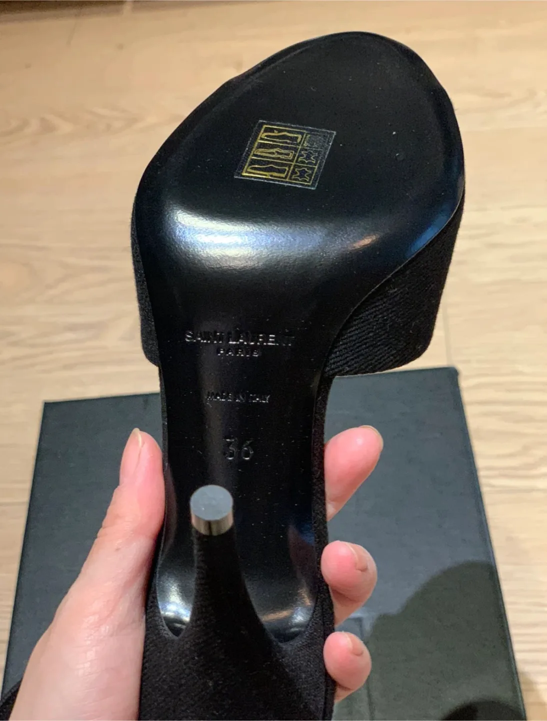 100% Authentic Saint Laurent classic sandals heels image indicator(5)