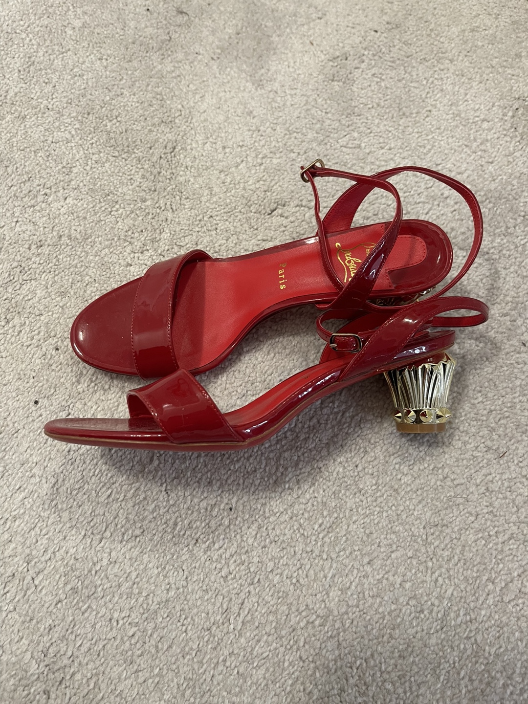 Christian Louboutin Red Patent Leather Sandals
