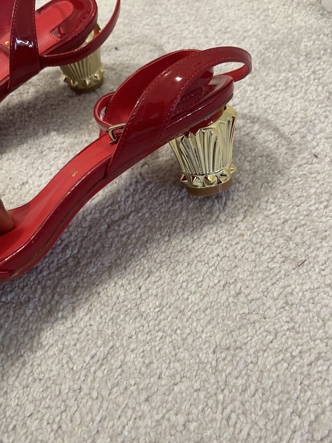 Christian Louboutin Red Patent Leather Sandals - photo 3