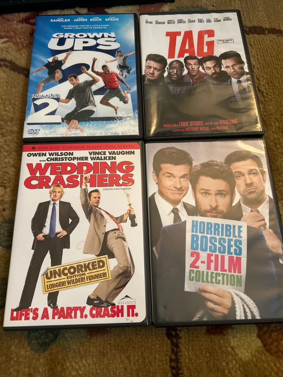 DVD Movies: Grown Ups 2, Tag, Wedding Crashers, Horrible Bosses thumbnail