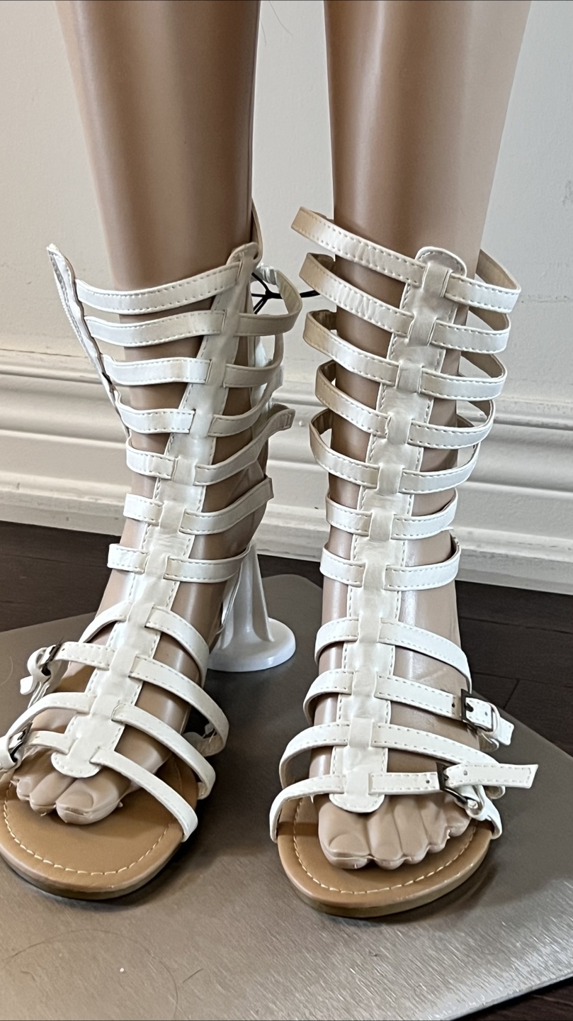White Gladiator Sandals - photo 3
