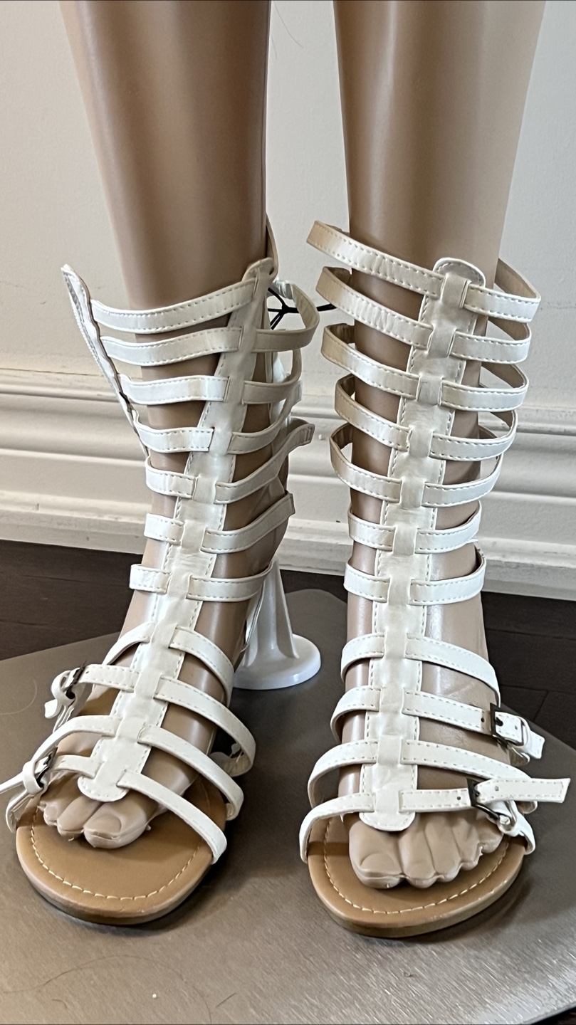 White Gladiator Sandals - photo 2