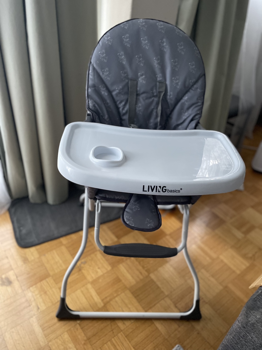 Living Basics Folding High Chair - Grey