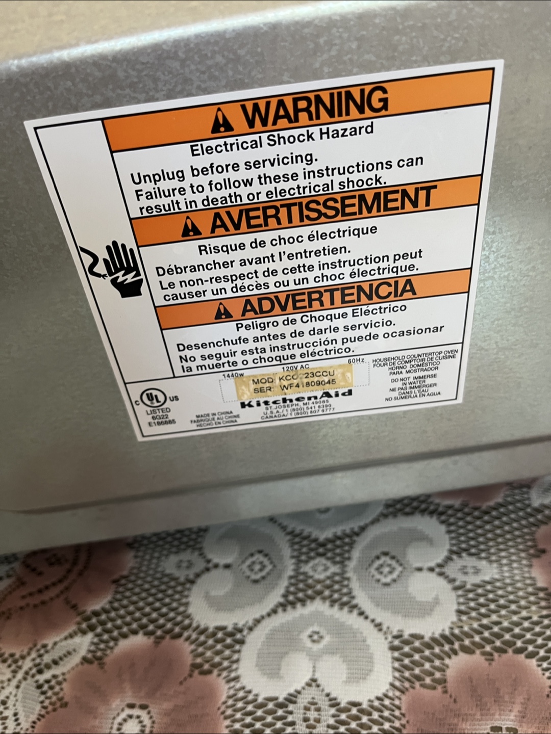 KitchenAid Countertop Oven - Model KCO233CU - photo 4