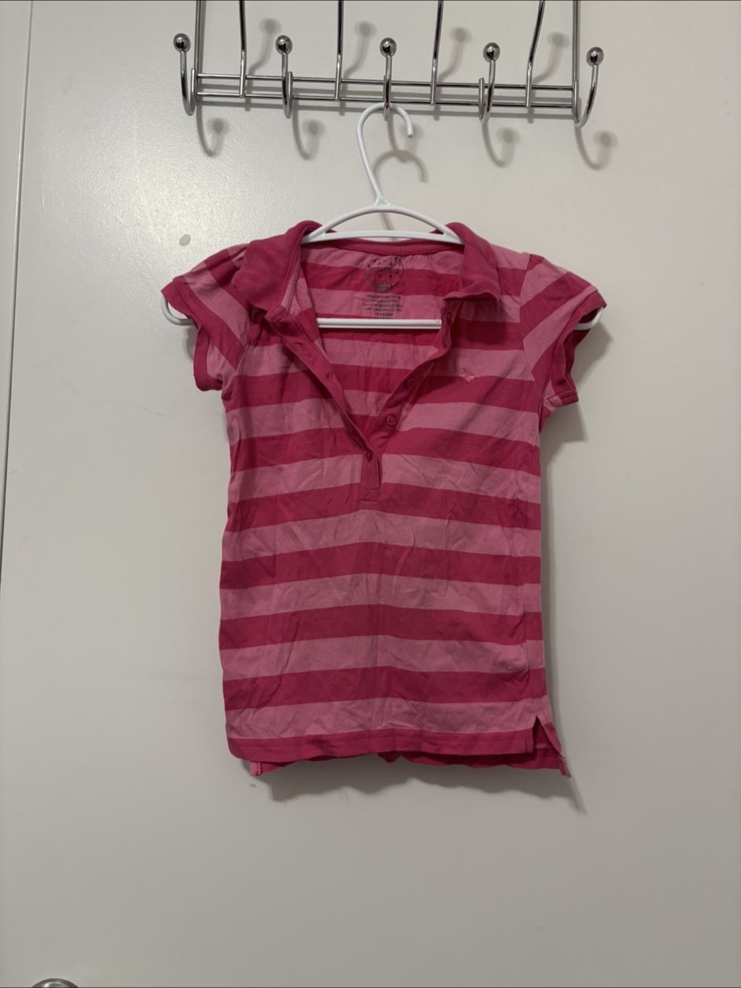 SIBLINGS Girl’s Striped Pink Polo Shirt