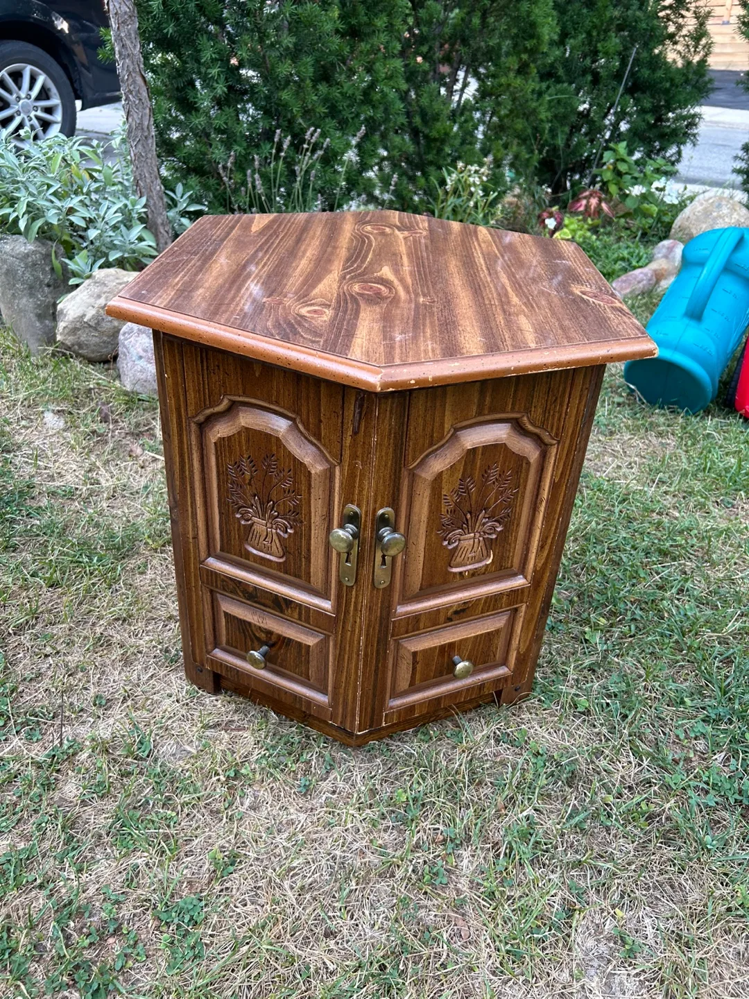 Wooden Hexagon Accent Table thumbnail