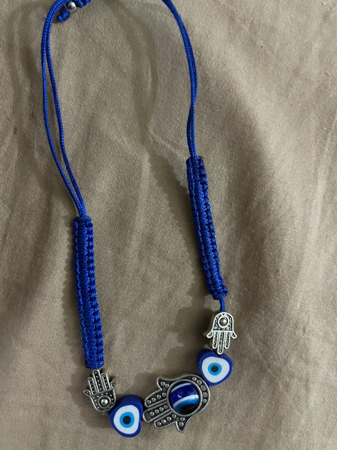 Blue Evil Eye Hamsa Necklace thumbnail