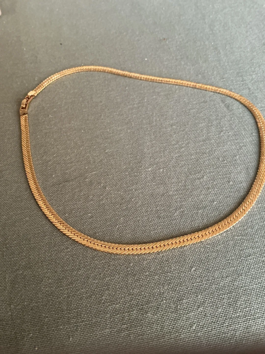 Gold Herringbone Chain Necklace image indicator(2)