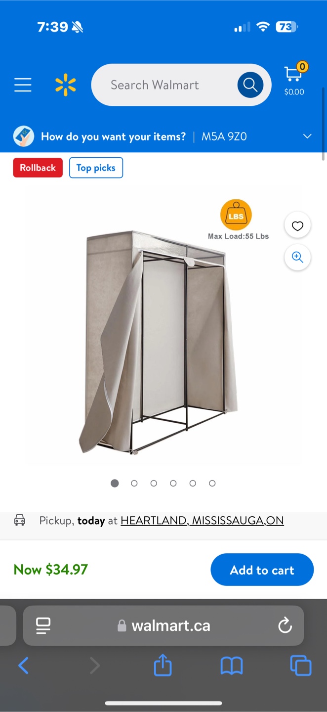 Portable Wardrobe - Max Load 55 lbs