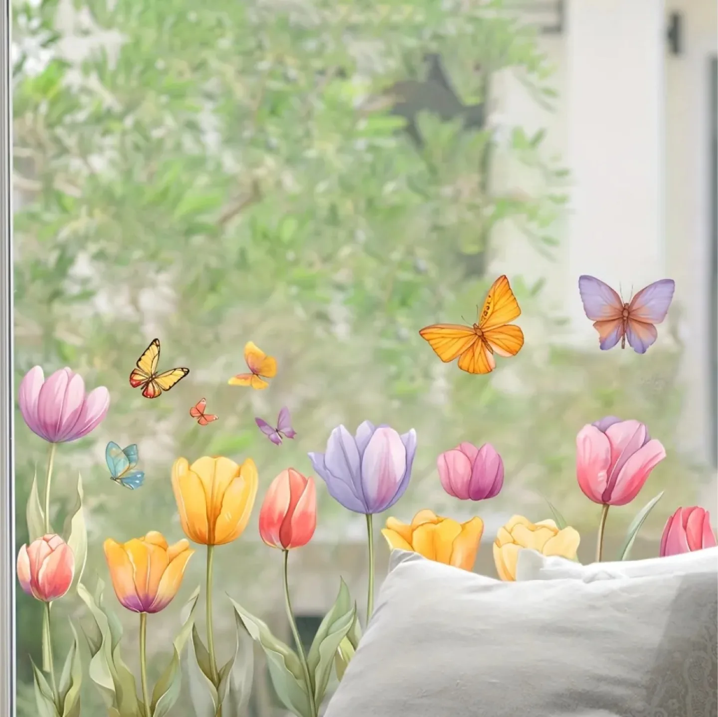 Floral & Butterfly Window Cling - 40x30cm image indicator(4)