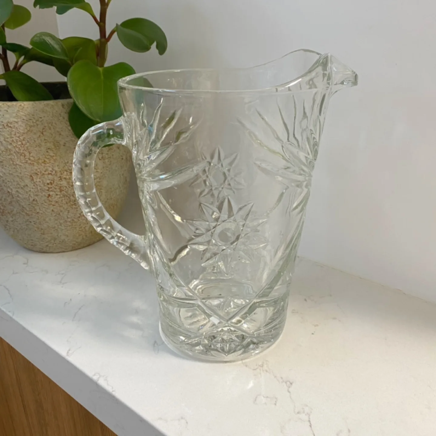 Vintage Clear Glass Pitcher image indicator(2)