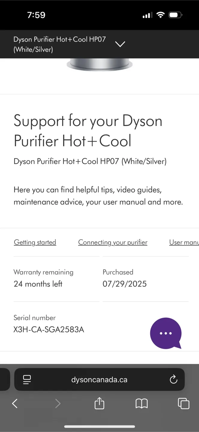 Dyson Purifier Hot+Cool HP07 (White/Silver) image indicator(3)