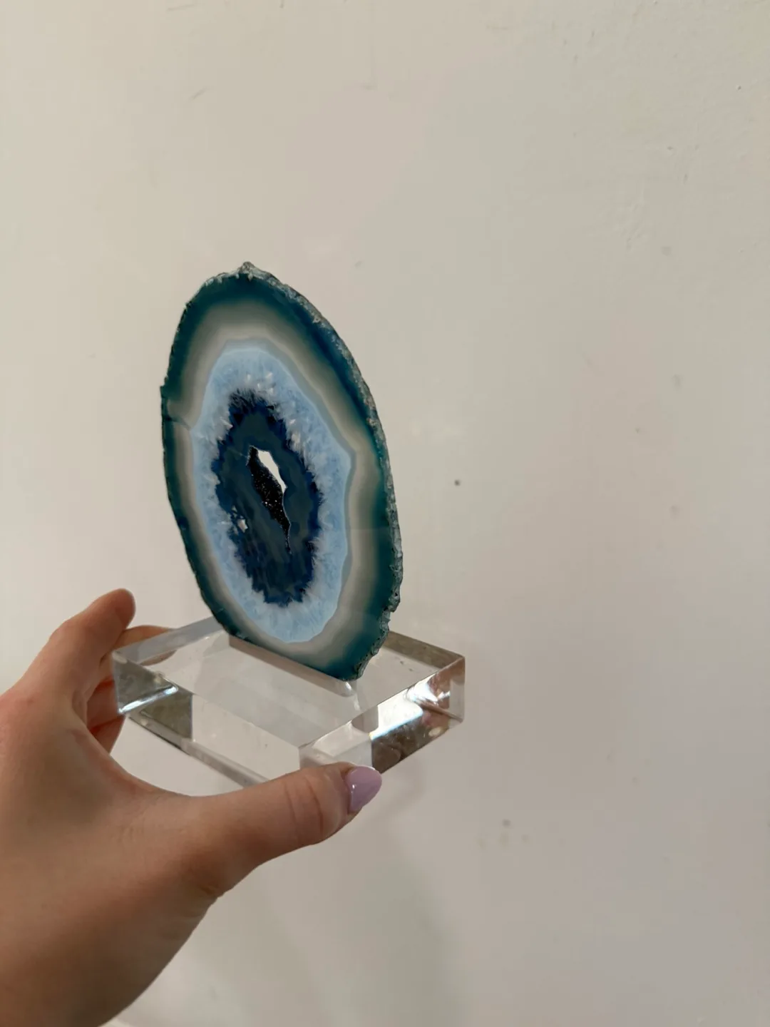 Blue Agate Slice on Stand thumbnail