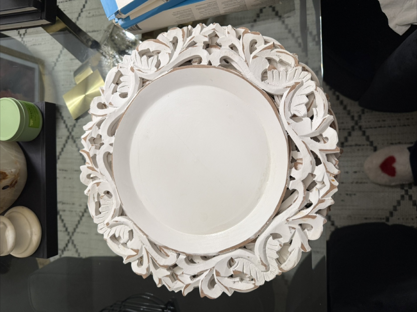 Decorative White Wooden Charger Plates - photo 3
