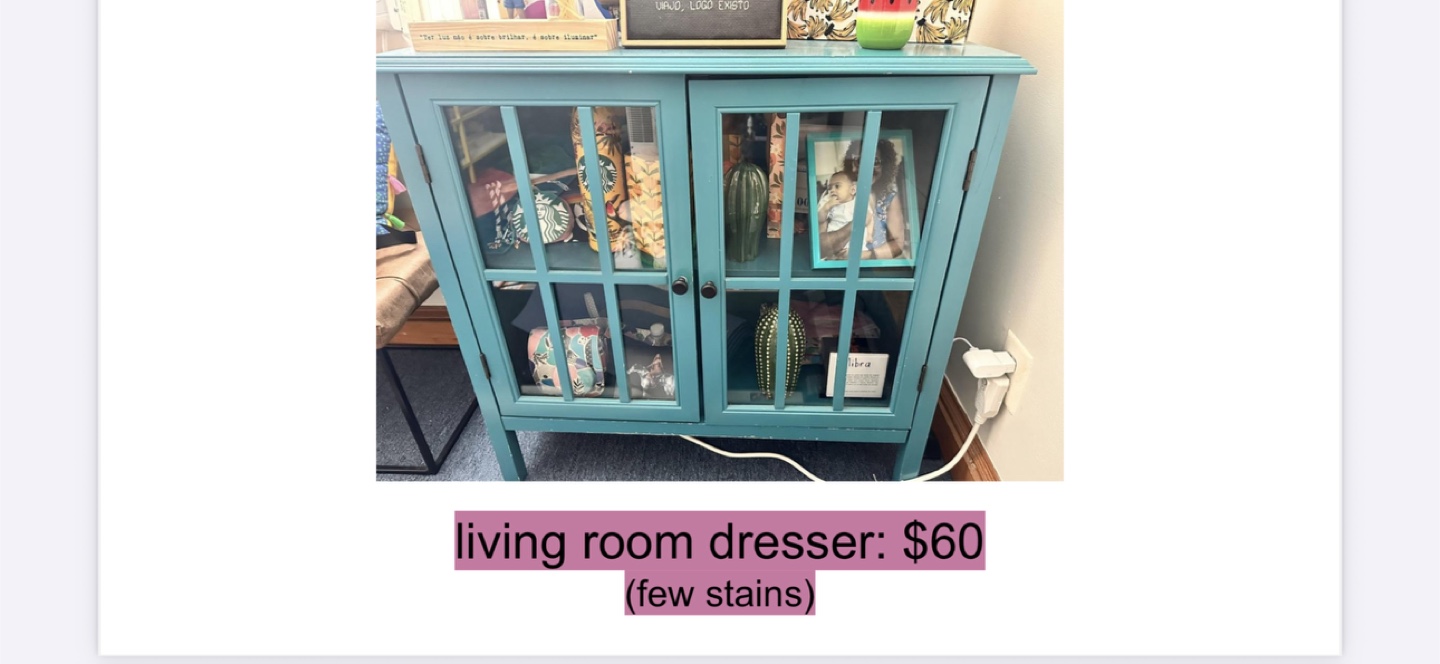 Blue Living Room Dresser - $60