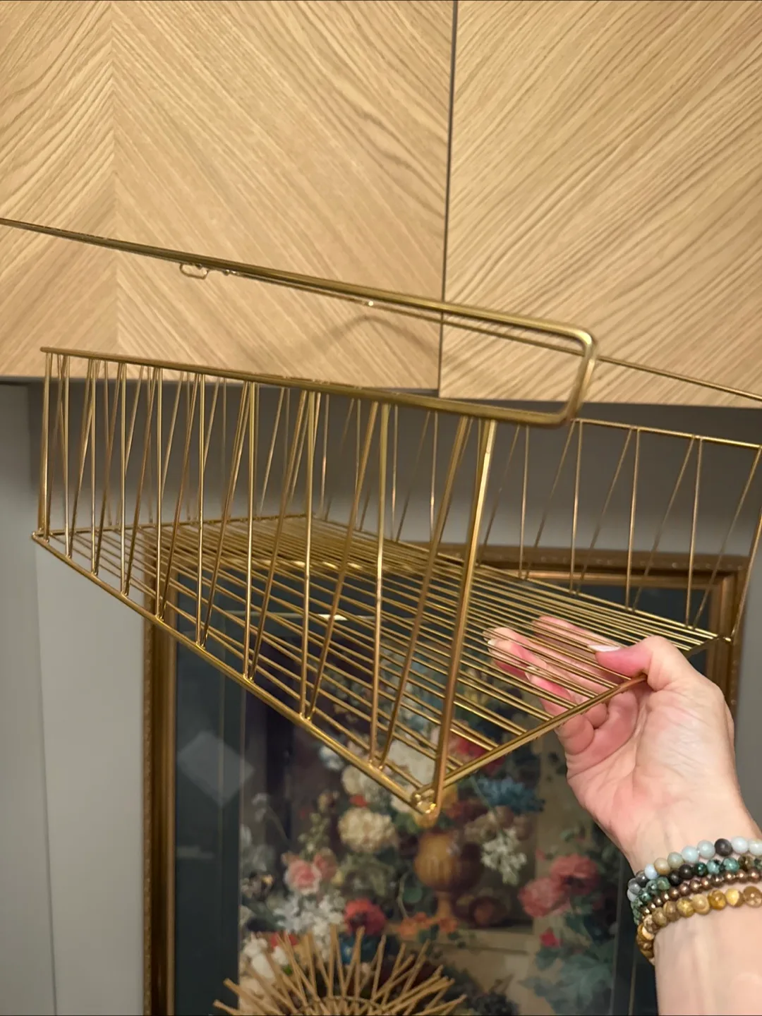 Gold Under Cabinet Basket Rack IKEA KALLAX image indicator(8)