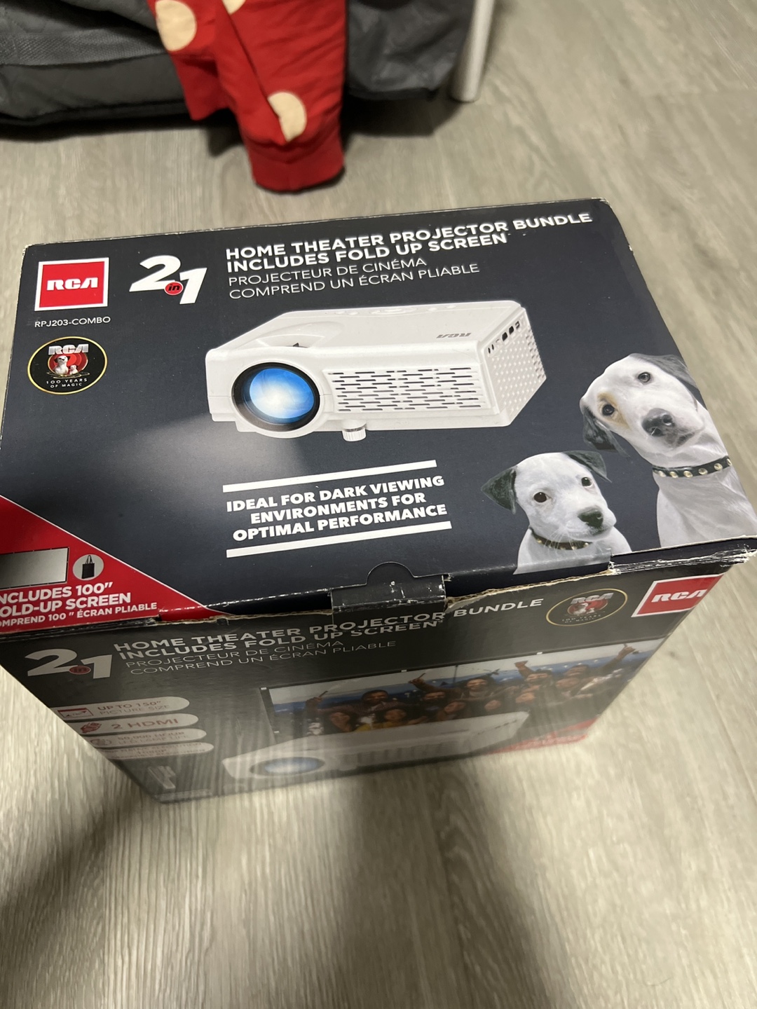 RCA Home Theater Projector Bundle w/ Fold Up Screen