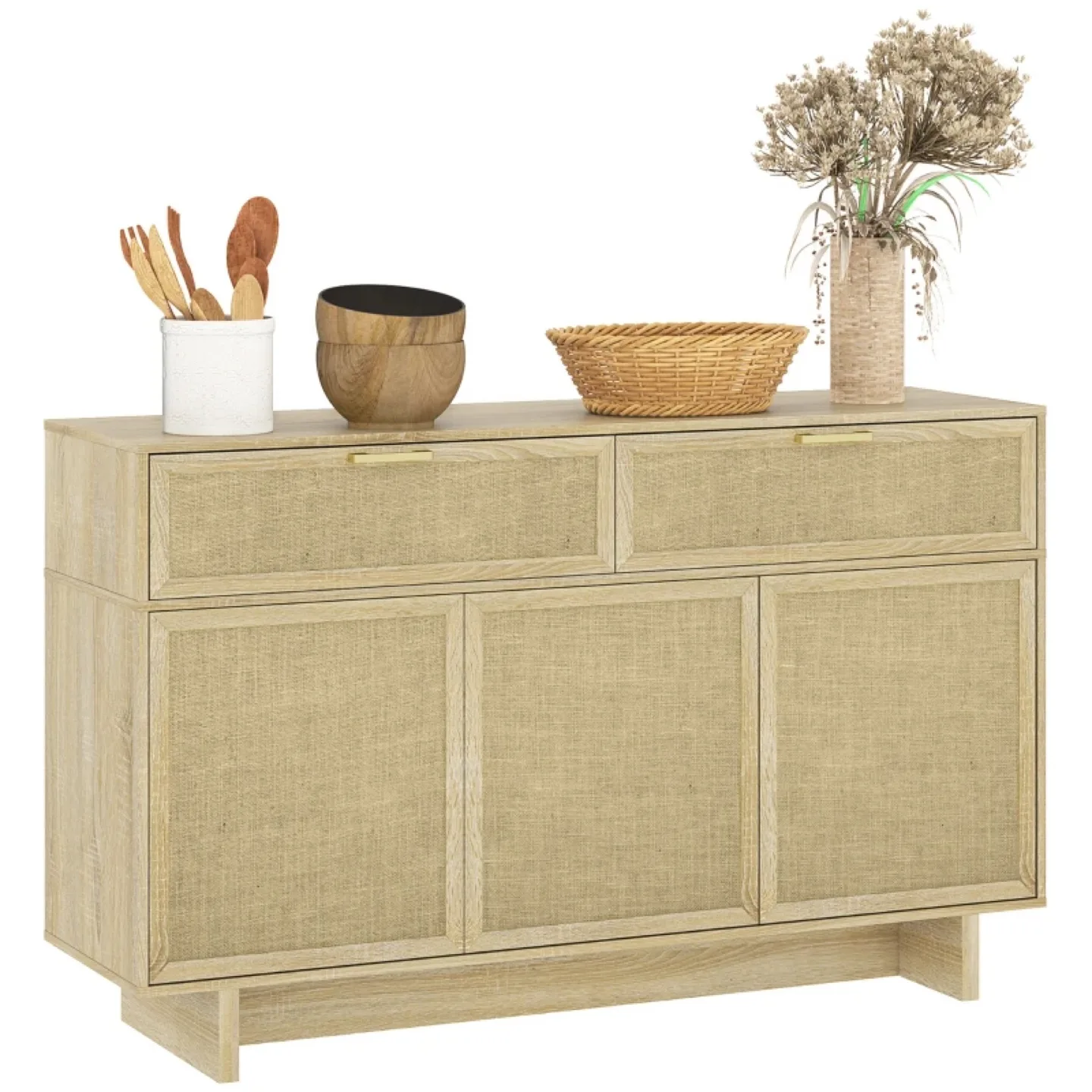 Boho Charm Linen Panel Accent Cabinet thumbnail