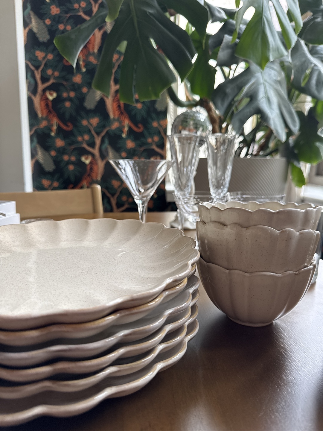 Plate Set from World Market and Glassware