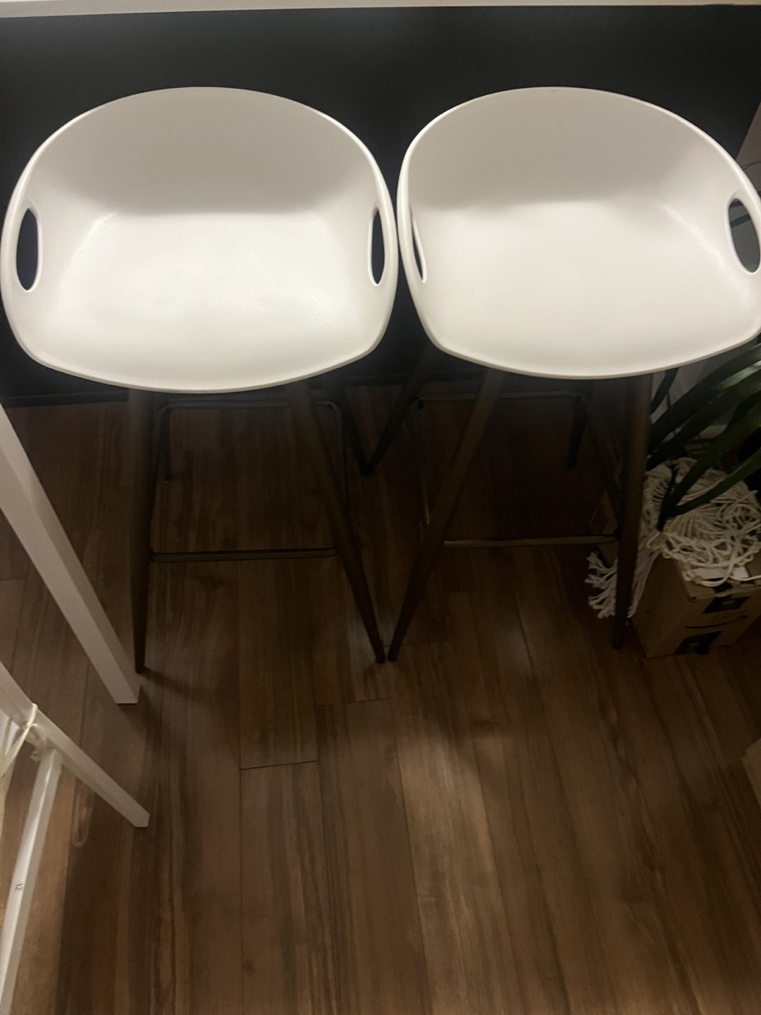 Pair of White Bar Stools