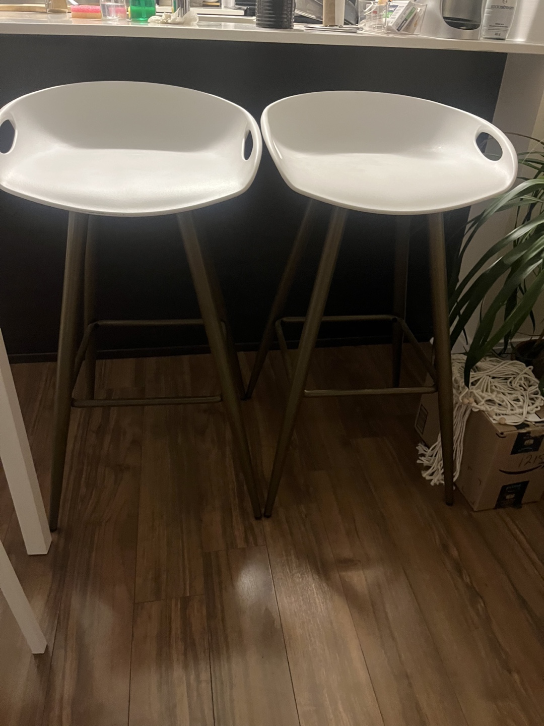 Pair of White Bar Stools - photo 2