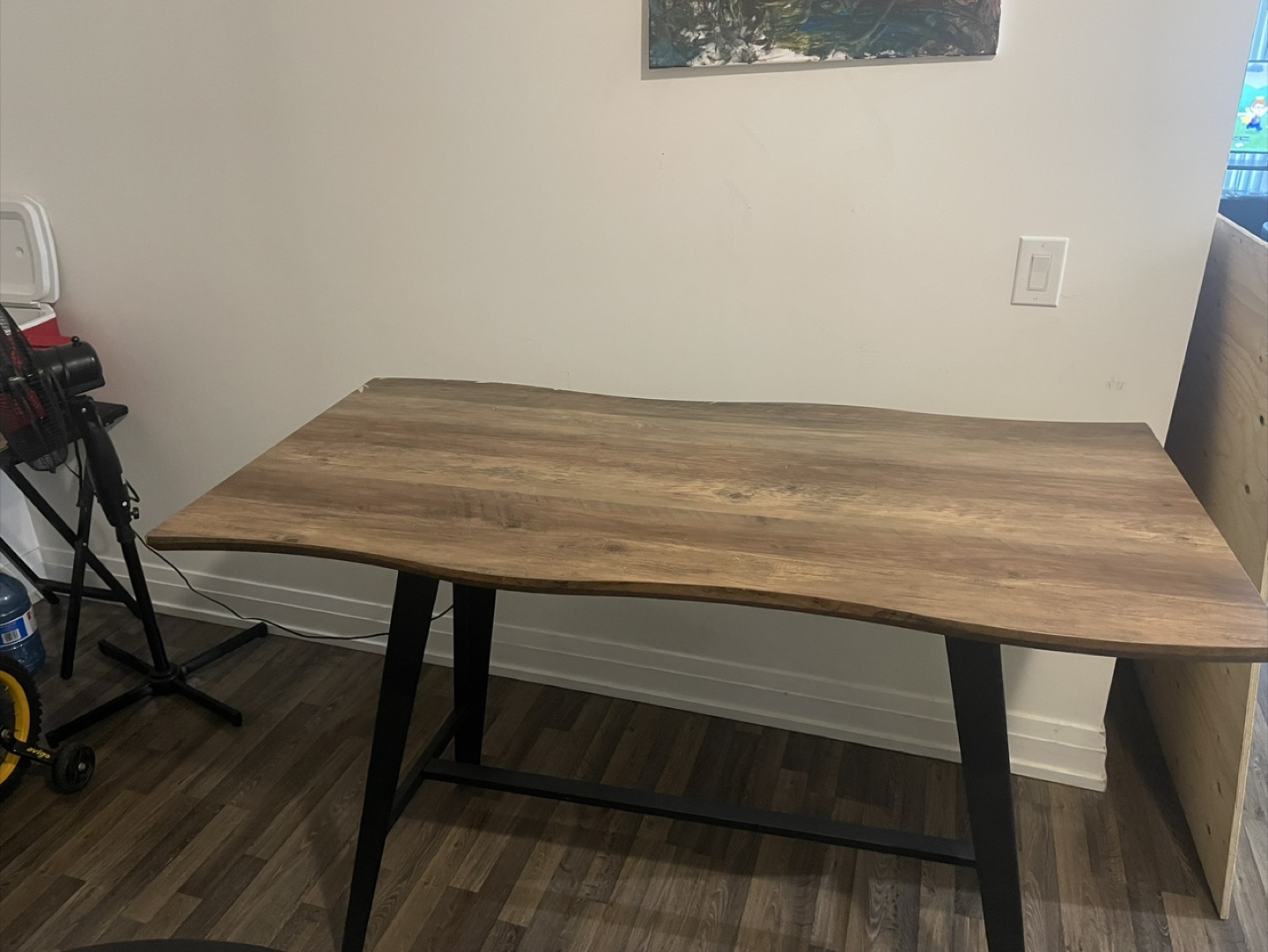 Wood and Black Dining Table