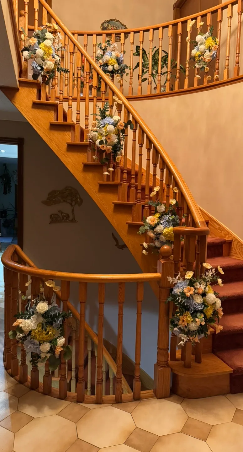 Wedding Staircase Floral Decorations thumbnail
