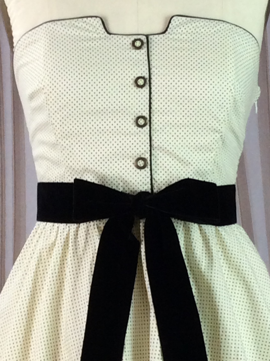 Anthropologie Strapless Polka Dot Dress with Bow (Size 12) - photo 2