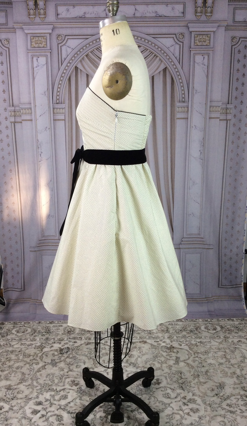 Anthropologie Strapless Polka Dot Dress with Bow (Size 12) - photo 4