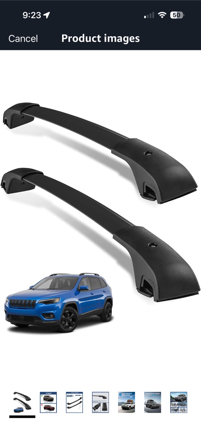 Jeep Cherokee Roof Rack Cross Bars - 2014-2022 - photo 2
