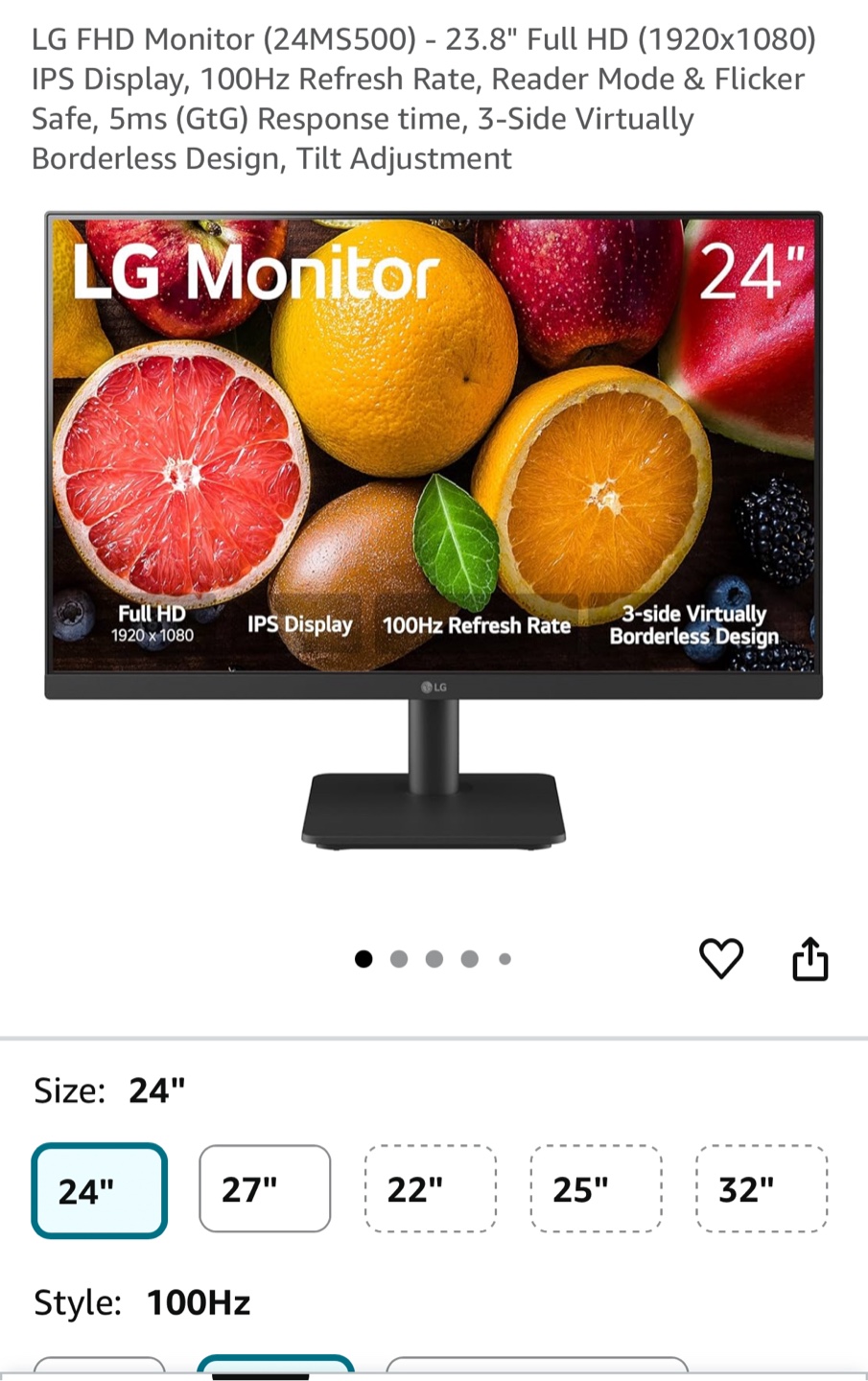 LG FHD Monitor 24MS500 - 24 inch